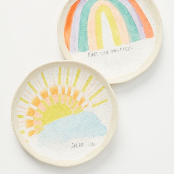 Anthropologie Positive Vibes Canape Shine On Plate - Picture 2 of 5